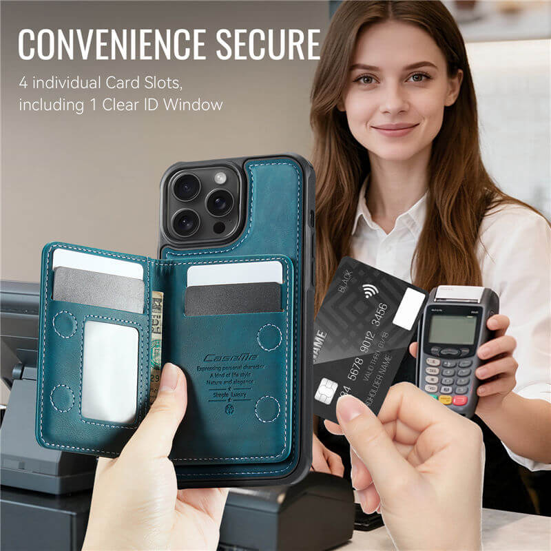 CaseMe iPhone 13 Pro Max 2-in-1 Magnetic Wallet Case with RFID Blocking