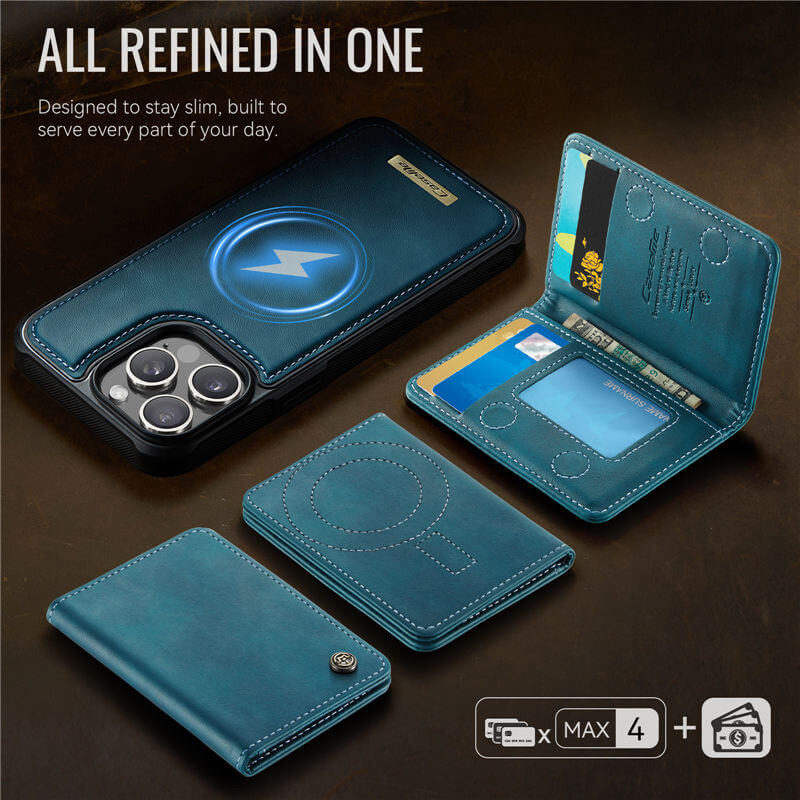 CaseMe iPhone 13 Pro Max 2-in-1 Magnetic Wallet Case with RFID Blocking