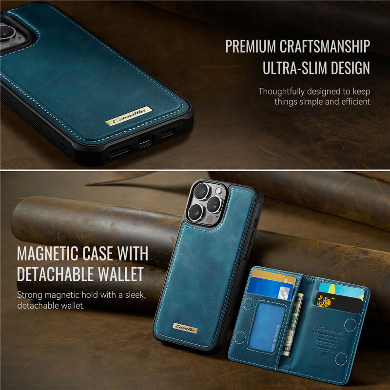 CaseMe iPhone 13 Pro Max 2-in-1 Magnetic Wallet Case with RFID Blocking