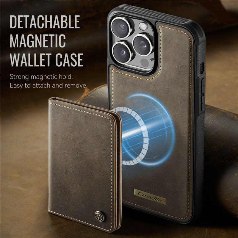 CaseMe iPhone 13 Pro 2-in-1 Magnetic Wallet Case with RFID Blocking
