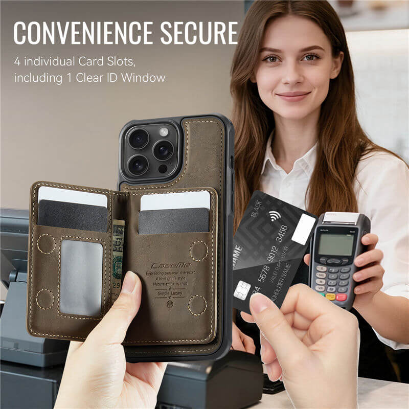 CaseMe iPhone 13 Pro 2-in-1 Magnetic Wallet Case with RFID Blocking