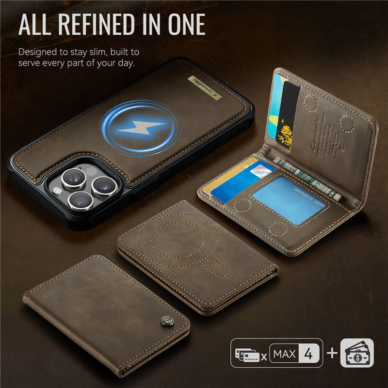CaseMe iPhone 13 Pro 2-in-1 Magnetic Wallet Case with RFID Blocking