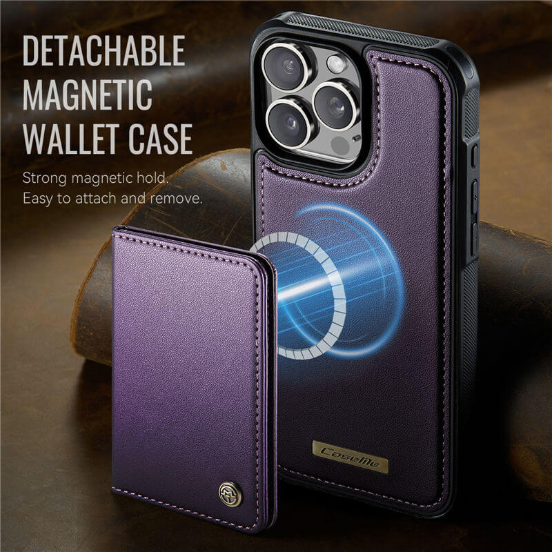 CaseMe iPhone 13 Pro 2-in-1 Magnetic Wallet Case with RFID Blocking