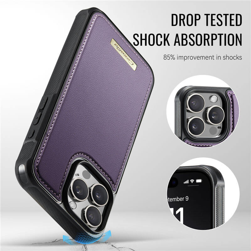 CaseMe iPhone 13 Pro 2-in-1 Magnetic Wallet Case with RFID Blocking