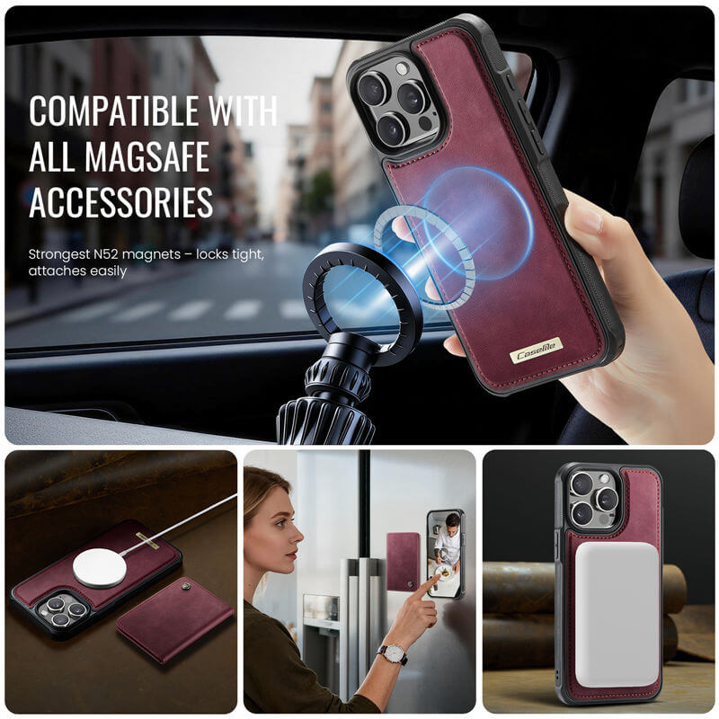 CaseMe iPhone 12 Pro Max 2-in-1 Magnetic Wallet Case with RFID Blocking