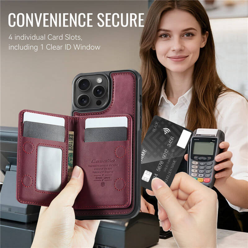 CaseMe iPhone 12 Pro Max 2-in-1 Magnetic Wallet Case with RFID Blocking