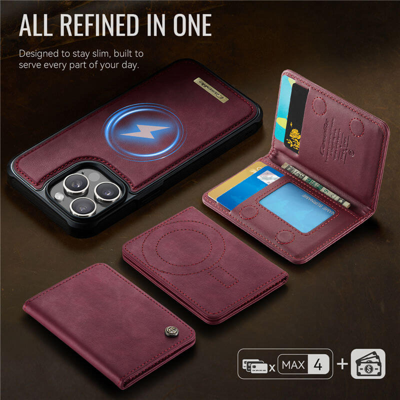 CaseMe iPhone 12 Pro Max 2-in-1 Magnetic Wallet Case with RFID Blocking