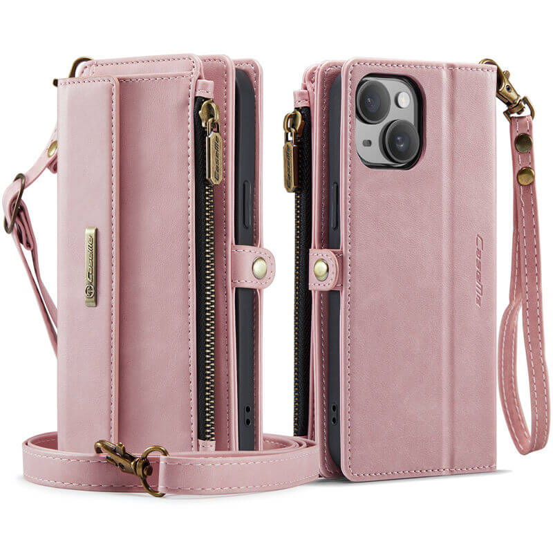CaseMe iPhone 13 Wallet Case – RFID Blocking, 9 Card Slots, Crossbody Strap & Wireless Charging