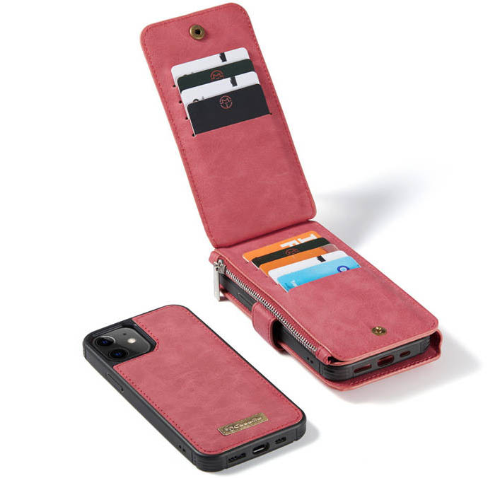 CaseMe iPhone 12 Max Zipper Wallet Magnetic Detachable 2 in 1 Folio Flip Case