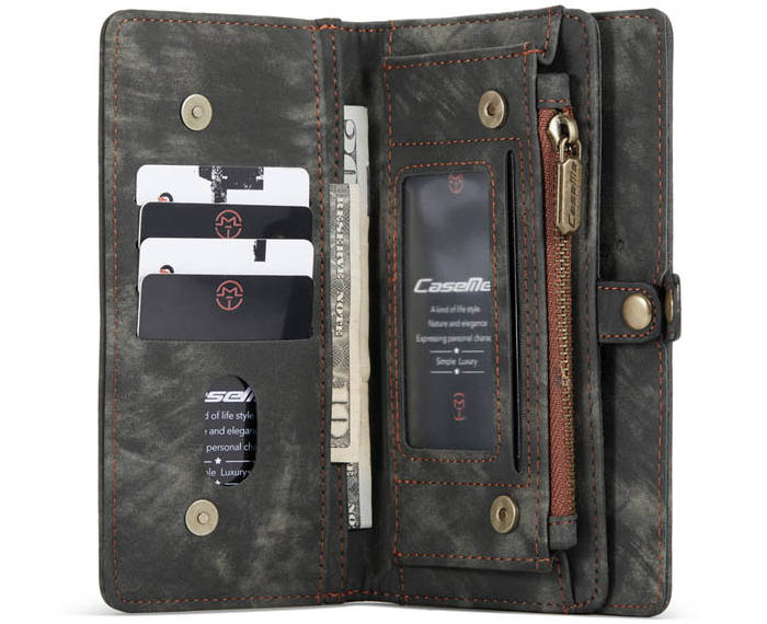 CaseMe iPhone 12 Max Zipper Wallet Magnetic Detachable 2 in 1 Case