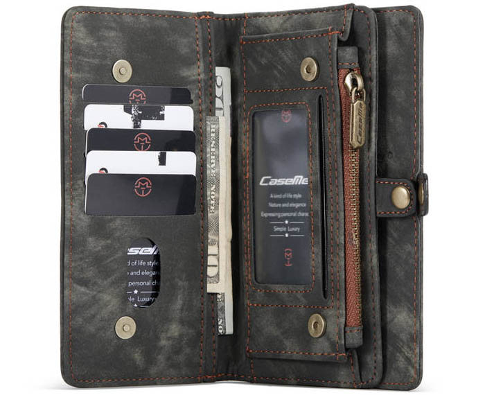 CaseMe iPhone 12 Pro Zipper Wallet Magnetic Detachable 2 in 1 Case