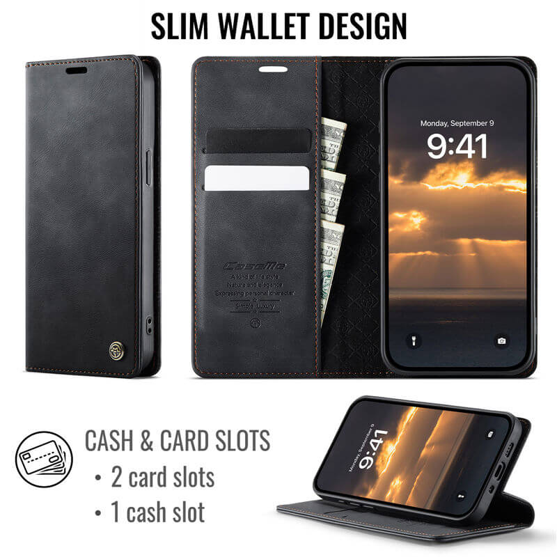 CaseMe iPhone 12 Mini Magnetic Wallet Case with RFID Protection