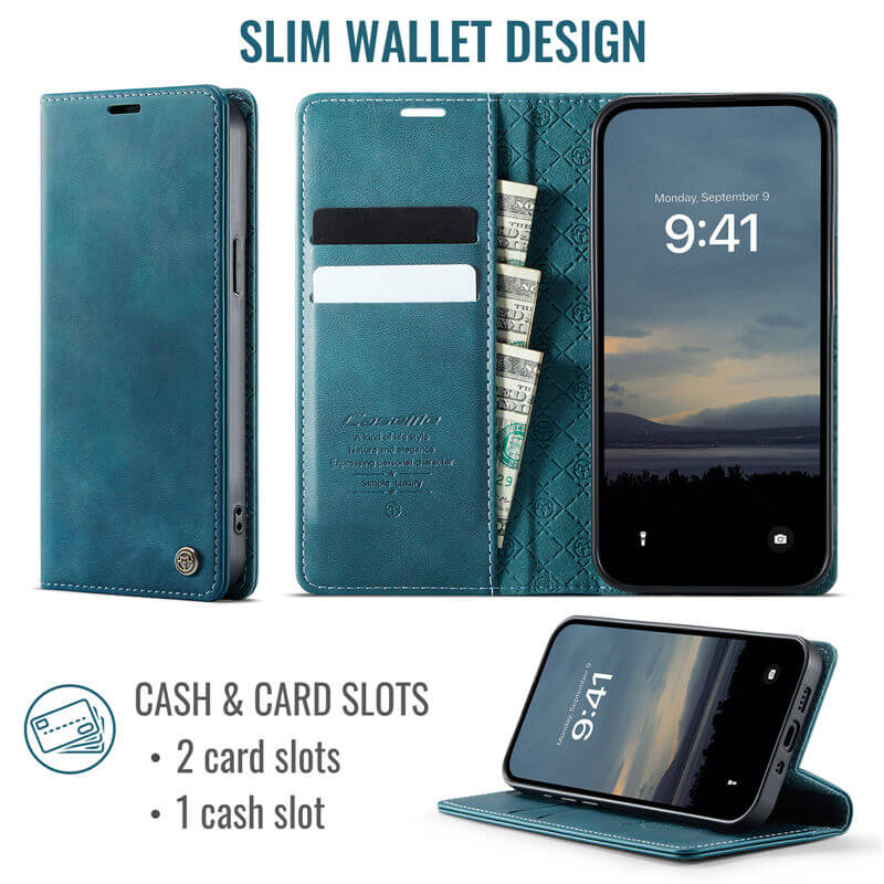 CaseMe iPhone 12 Mini Magnetic Wallet Case with RFID Protection