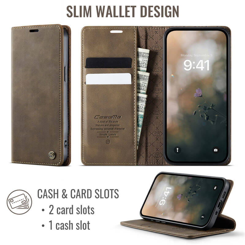 CaseMe iPhone 12 Mini Magnetic Wallet Case with RFID Protection