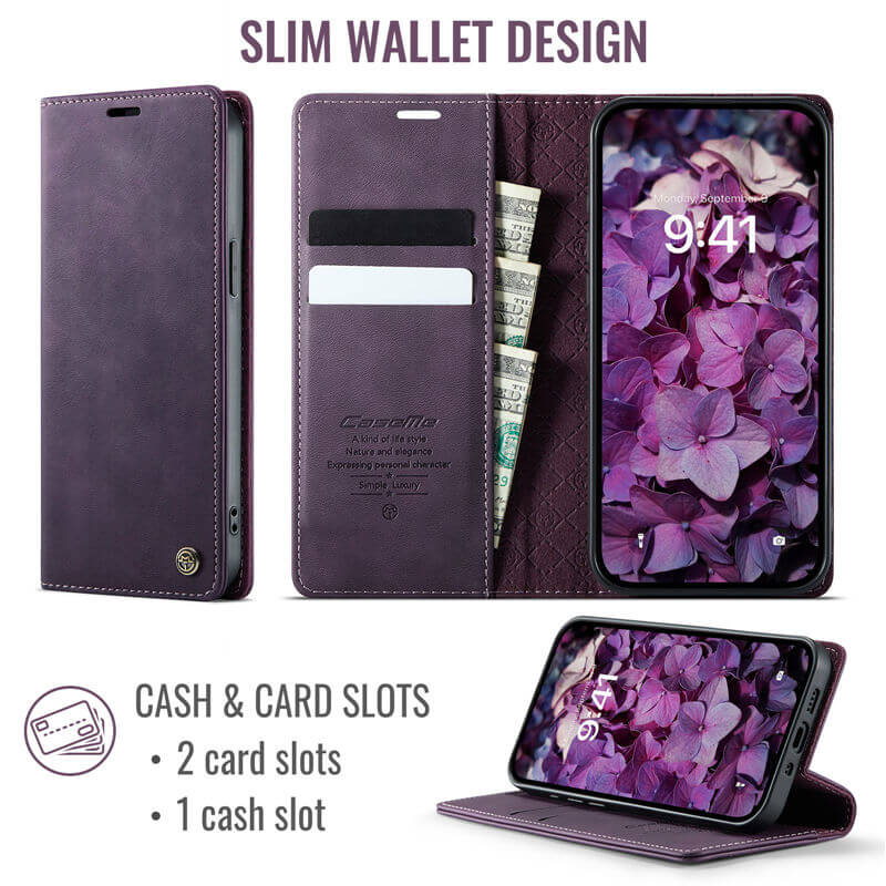 CaseMe iPhone 12 Mini Magnetic Wallet Case with RFID Protection