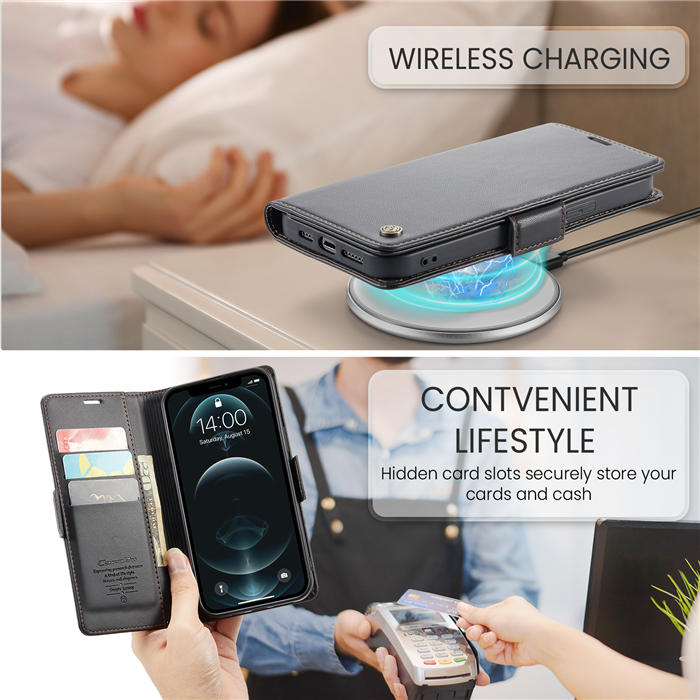 CaseMe iPhone 12 Pro Max Wallet RFID Blocking Magnetic Buckle Case
