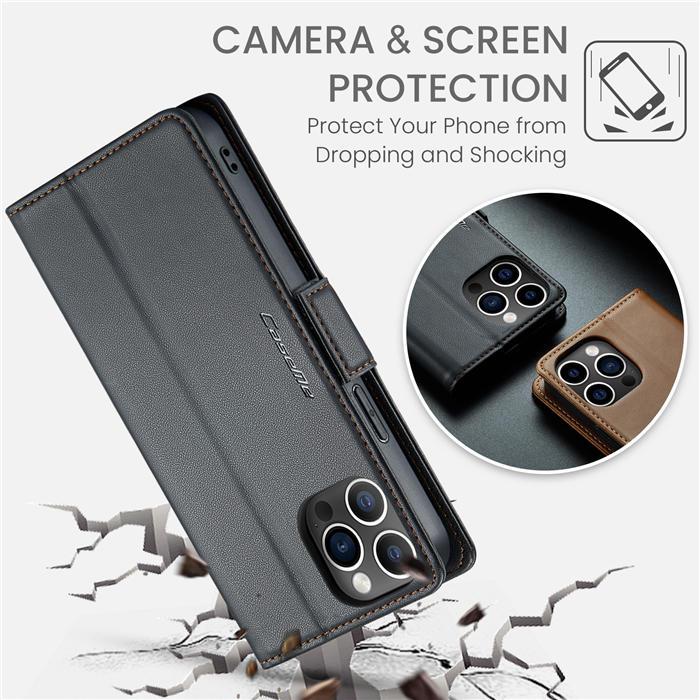 CaseMe iPhone 12 Pro Max Wallet RFID Blocking Magnetic Buckle Case