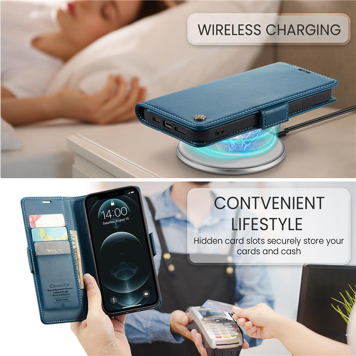 CaseMe iPhone 12 Pro Max Wallet RFID Blocking Magnetic Buckle Case