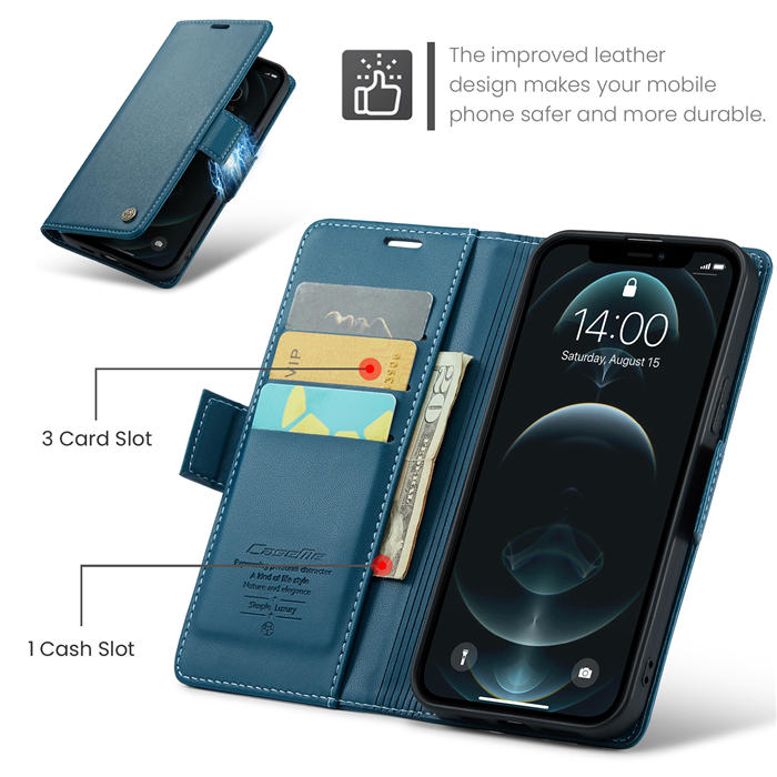 CaseMe iPhone 12 Pro Max Wallet RFID Blocking Magnetic Buckle Case