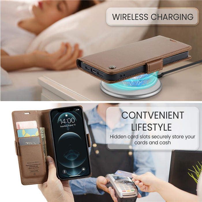 CaseMe iPhone 12 Pro Max Wallet RFID Blocking Magnetic Buckle Case