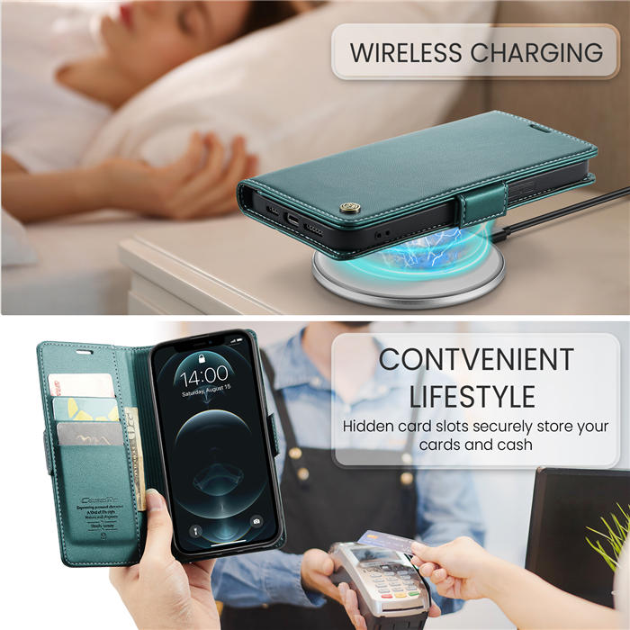 CaseMe iPhone 12 Pro Max Wallet RFID Blocking Magnetic Buckle Case