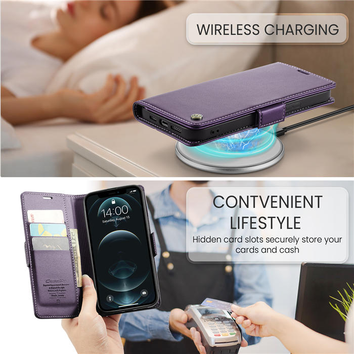 CaseMe iPhone 12 Pro Max Wallet RFID Blocking Magnetic Buckle Case