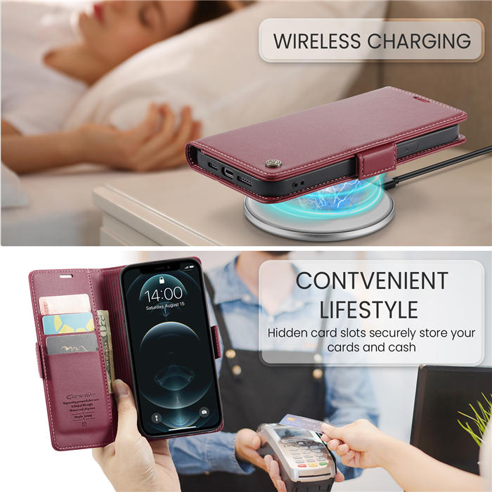 CaseMe iPhone 12 Pro Max Wallet RFID Blocking Magnetic Buckle Case