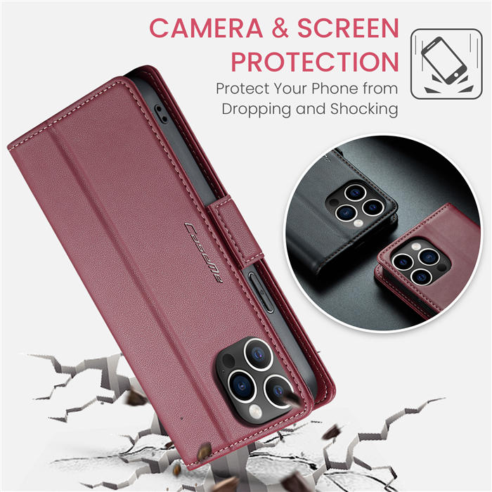CaseMe iPhone 12 Pro Max Wallet RFID Blocking Magnetic Buckle Case