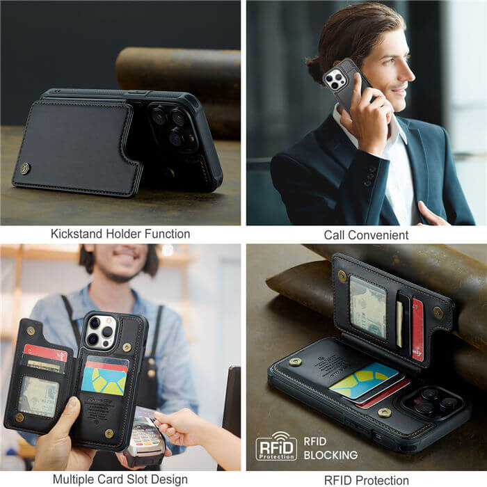 CaseMe iPhone 12 Pro Max RFID Blocking Card Holder Case