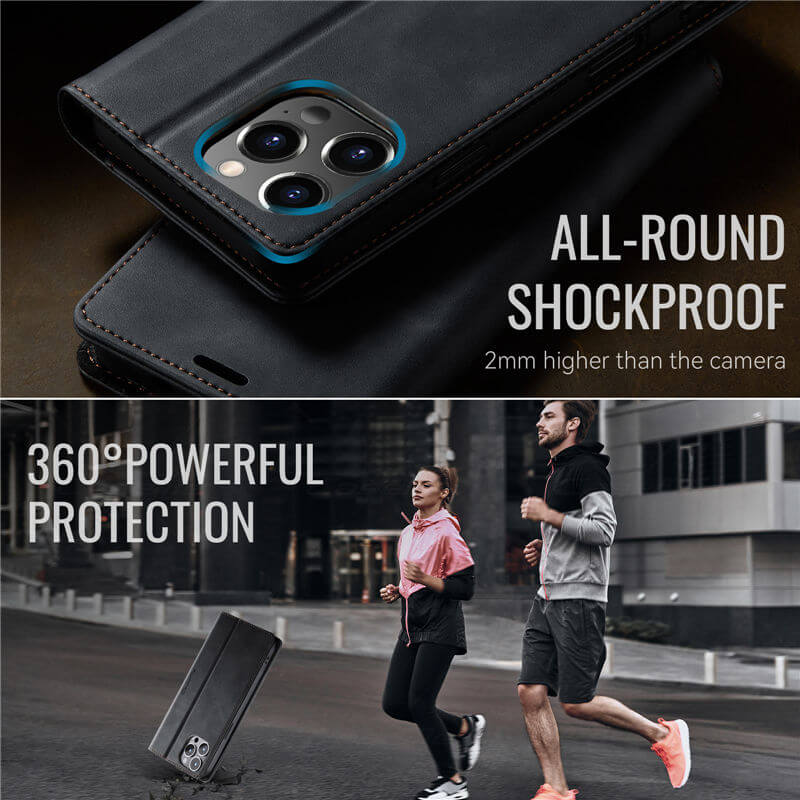 CaseMe iPhone 12/12 Pro Magnetic Wallet Case with RFID Protection
