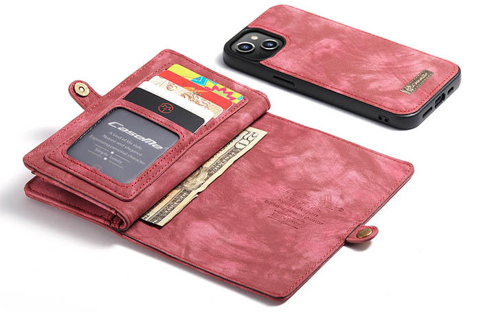 CaseMe iPhone 13 Zipper Wallet Magnetic Detachable 2 in 1 Case