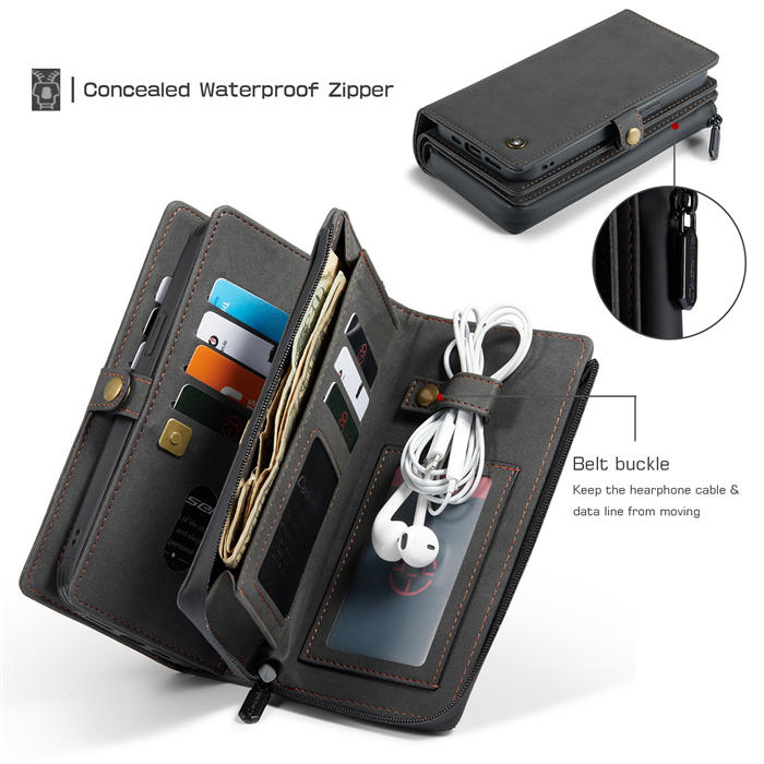 CaseMe iPhone 13 Multi-Functional Wallet Case Black