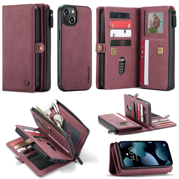 CaseMe iPhone 13 Multi-Functional Wallet Case Red