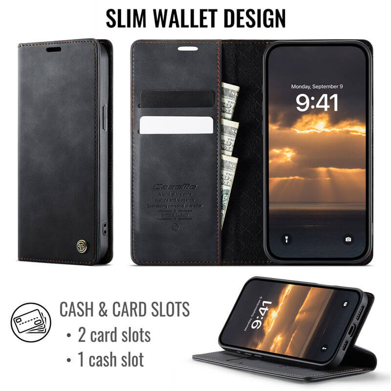 CaseMe iPhone 15 Magnetic Wallet Case with RFID Protection