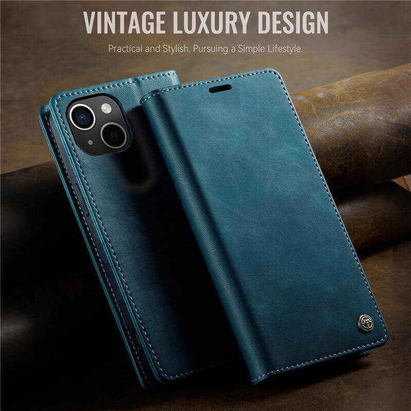 CaseMe iPhone 14 Plus Magnetic Wallet Case with RFID Blocking