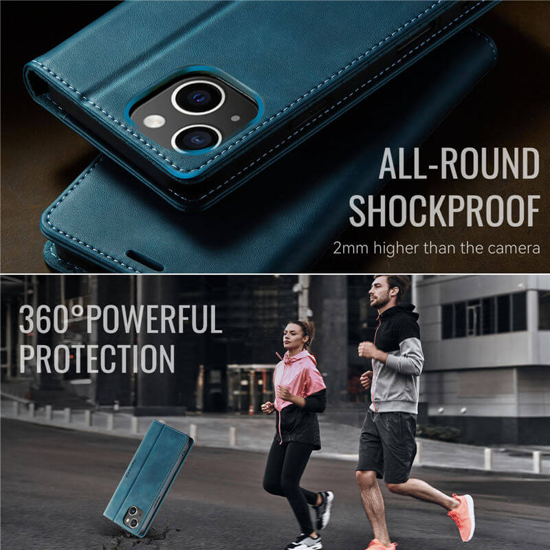 CaseMe iPhone 14 Plus Magnetic Wallet Case with RFID Blocking