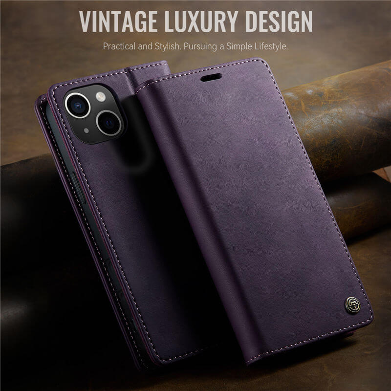 CaseMe iPhone 14 Plus Magnetic Wallet Case with RFID Blocking