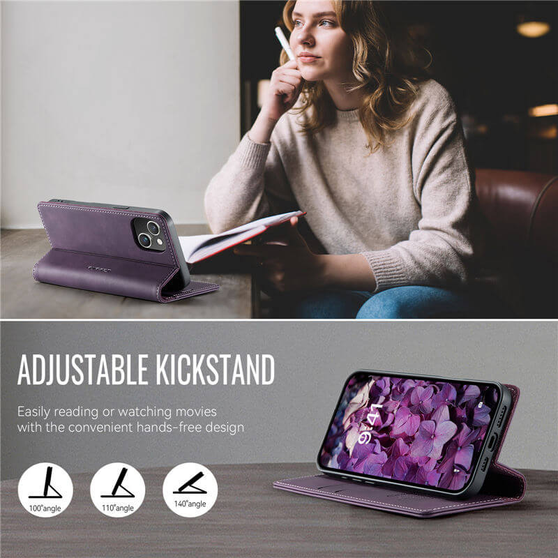 CaseMe iPhone 14 Plus Magnetic Wallet Case with RFID Blocking