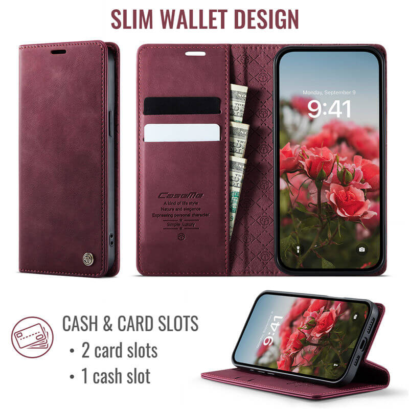 CaseMe iPhone 14 Magnetic Wallet Case with RFID Protection