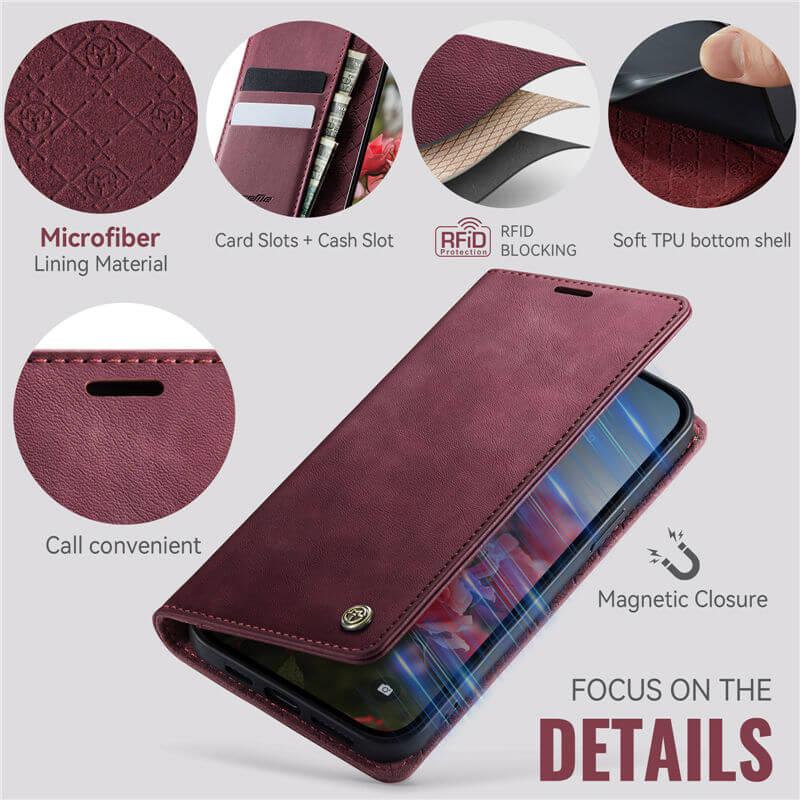 CaseMe iPhone 14 Magnetic Wallet Case with RFID Protection