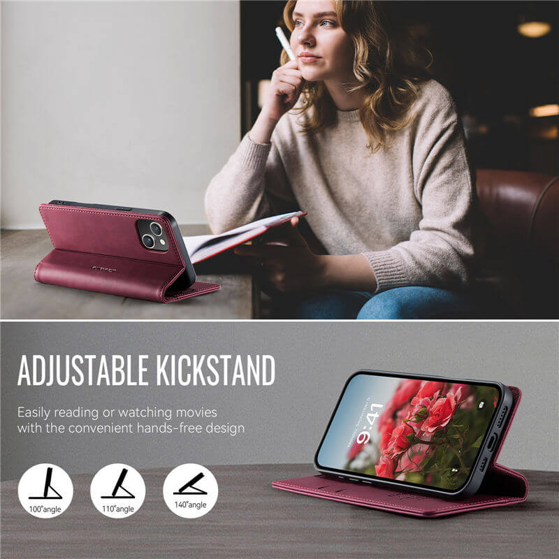 CaseMe iPhone 14 Magnetic Wallet Case with RFID Protection