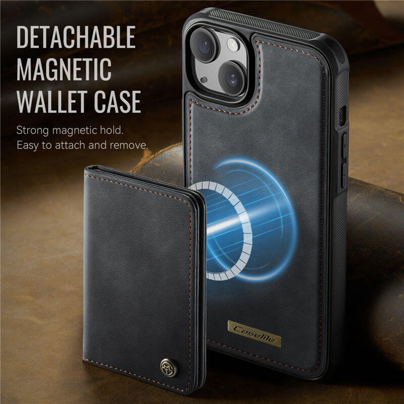 CaseMe iPhone 14 Plus 2-in-1 Magnetic Wallet Case with RFID Blocking