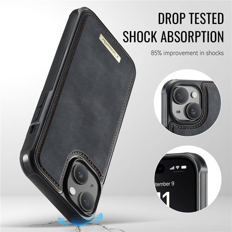 CaseMe iPhone 14 Plus 2-in-1 Magnetic Wallet Case with RFID Blocking