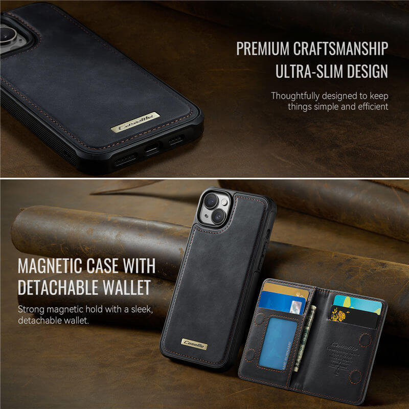 CaseMe iPhone 14 Plus 2-in-1 Magnetic Wallet Case with RFID Blocking