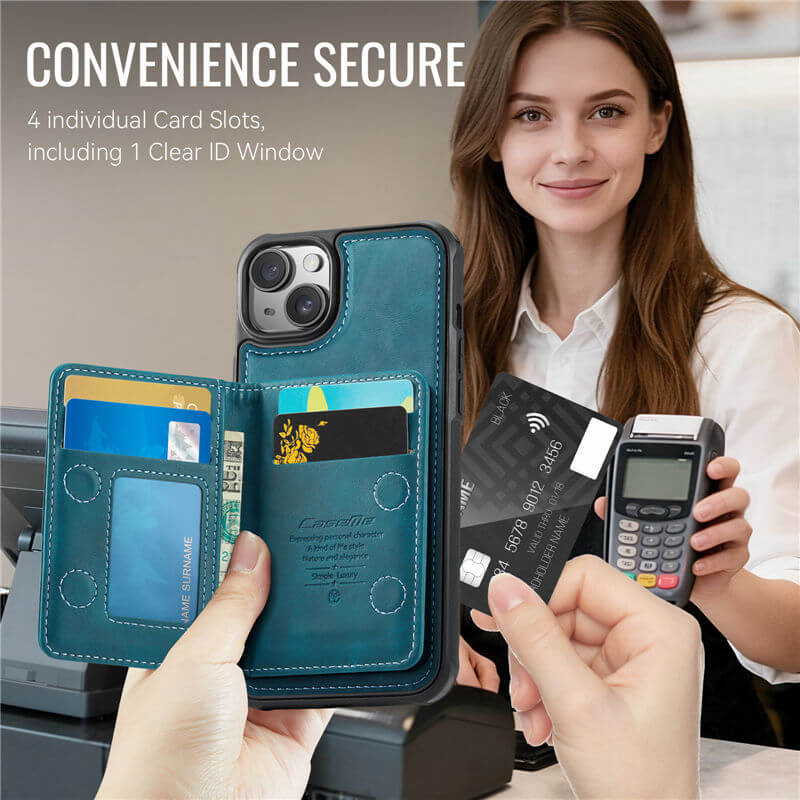 CaseMe iPhone 13 2-in-1 Magnetic Wallet Case with RFID Blocking