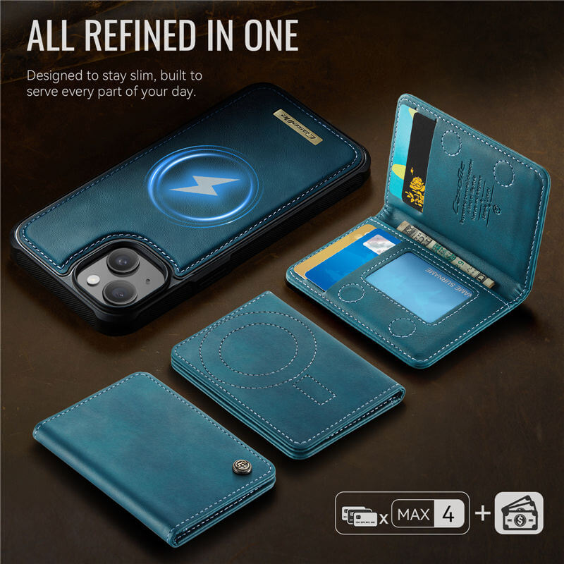 CaseMe iPhone 13 2-in-1 Magnetic Wallet Case with RFID Blocking