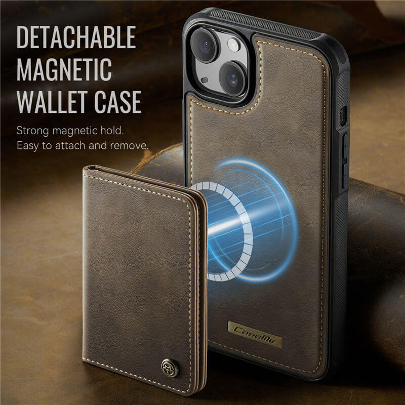 CaseMe iPhone 14 2-in-1 Magnetic Wallet Case with RFID Blocking