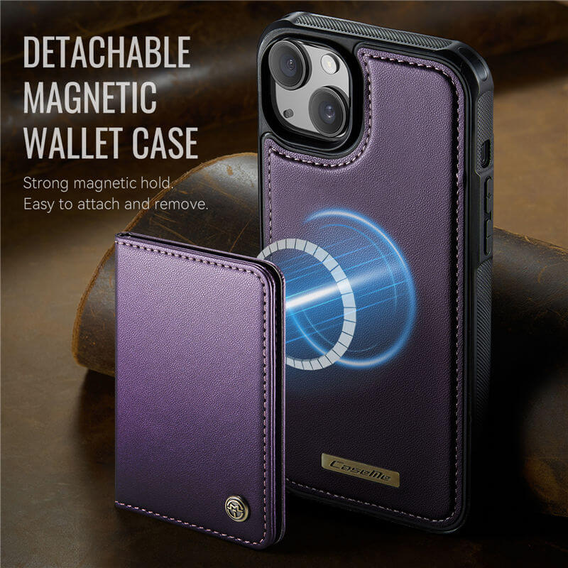 CaseMe iPhone 13 2-in-1 Magnetic Wallet Case with RFID Blocking