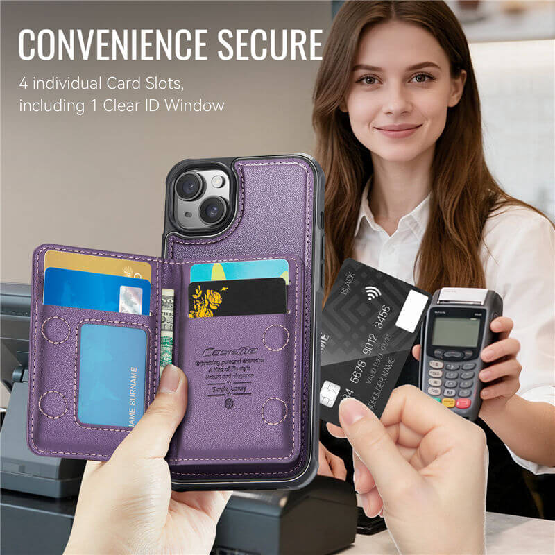 CaseMe iPhone 13 2-in-1 Magnetic Wallet Case with RFID Blocking