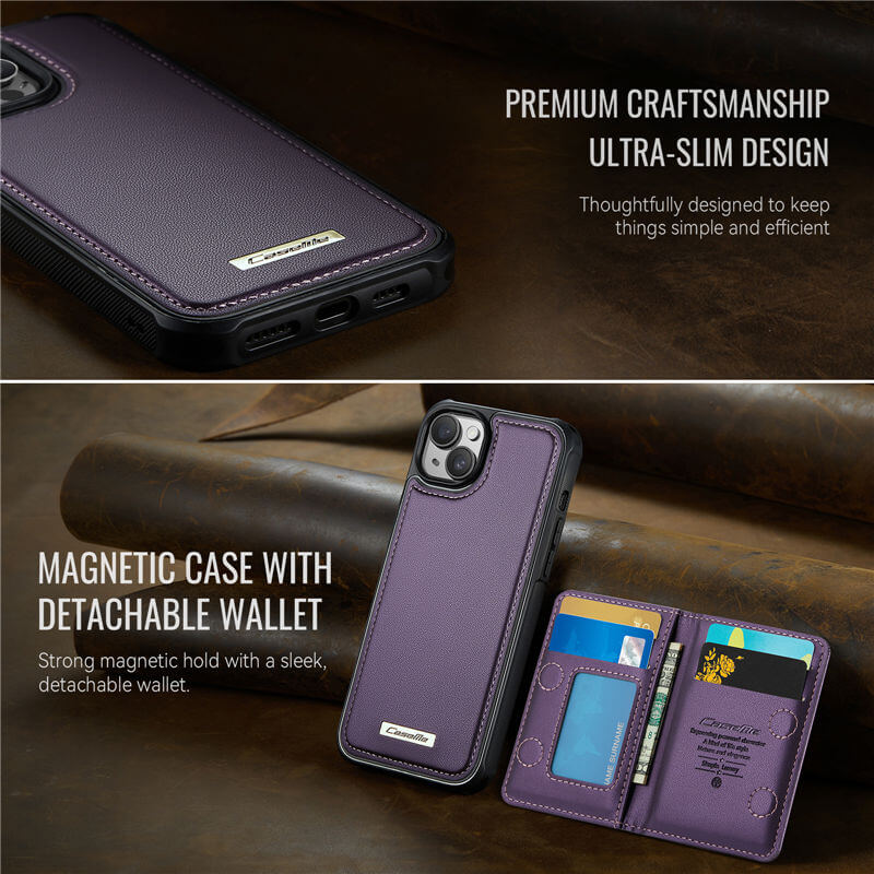 CaseMe iPhone 13 2-in-1 Magnetic Wallet Case with RFID Blocking